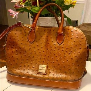 Dooney & Bourke Ostrich Domed Zip Satchel
